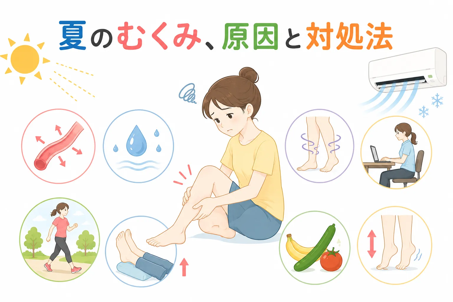 足や脚がパンパンにむくむ夏…実は危険な病気のサインの場合も
